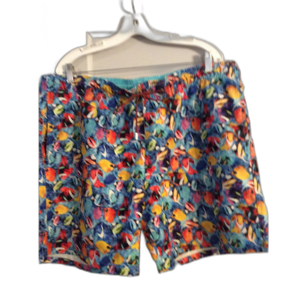 Bugatchi XXL Vibrant Multicolor Tropical Fish Swim Trunks Men's Lined